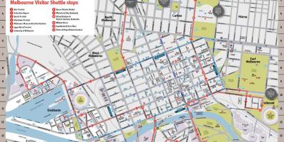 Քաղաք Melbourne վայրերի քարտեզ