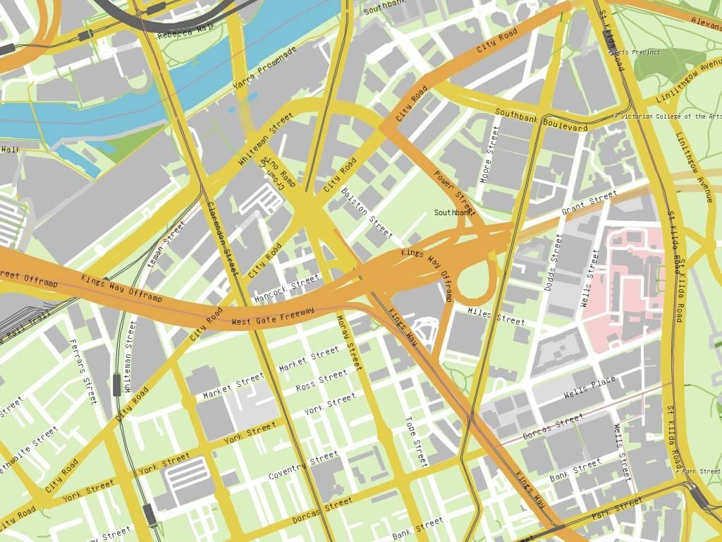 թագ Melbourne քարտեզի վրա