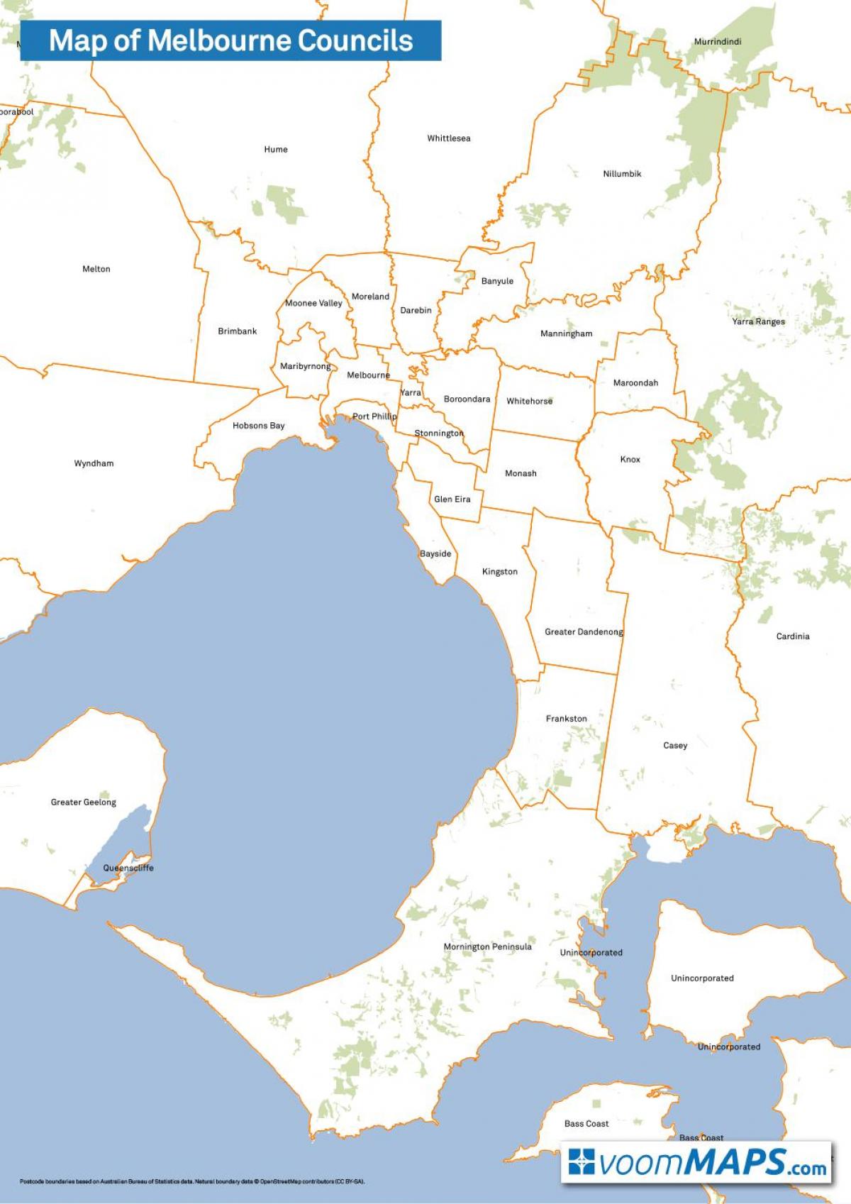 քարտեզ խորհուրդներ Melbourne