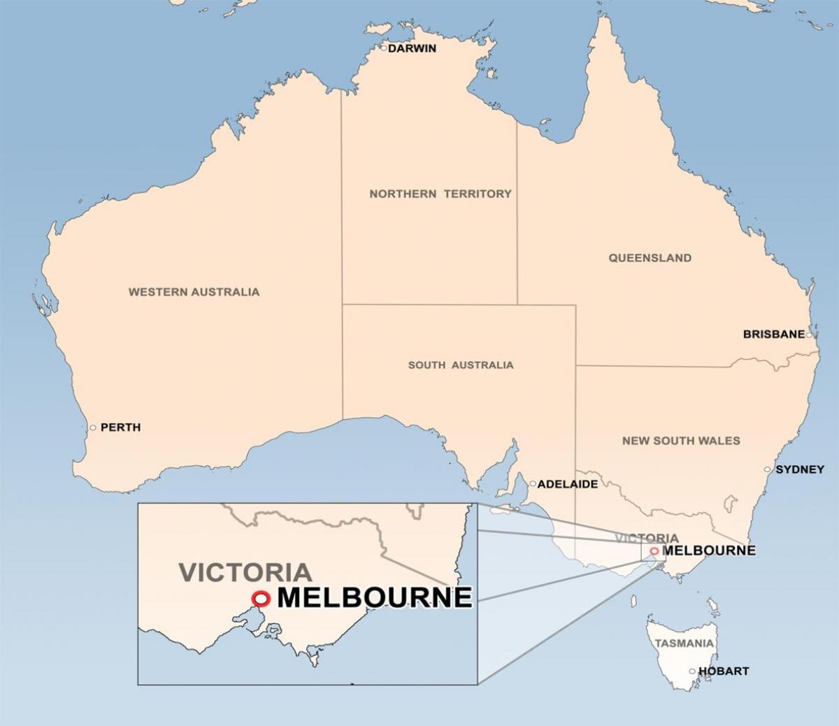 քարտեզ Մելբուռնի Ավստրալիա
