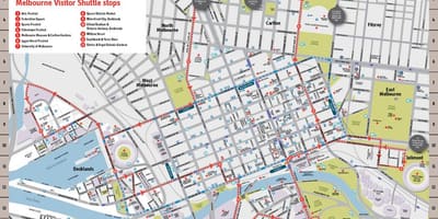 Քաղաք Melbourne վայրերի քարտեզ