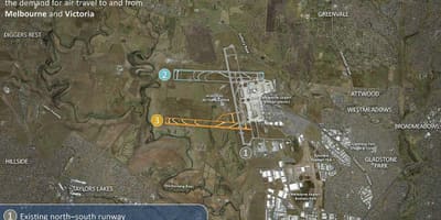 Քարտեզը օդանավակայանի Melbourne
