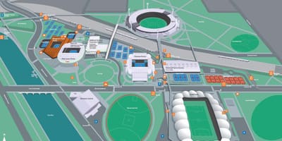 Օլիմպիական Melbourne park քարտեզ