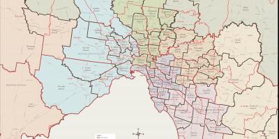 Քարտեզ Melbourne Արևելյան շրջանը