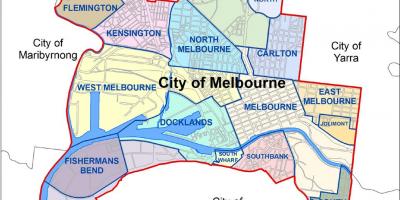 Քարտեզ քաղաքի Melbourne